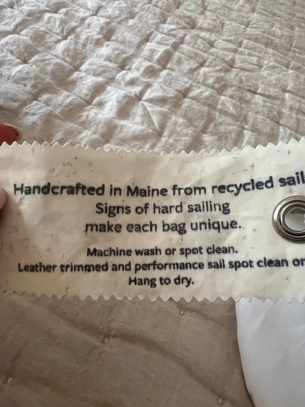 Sea Bags Maine bucket bag with rope handle; made from recycled sails. - Picture 2 of 4